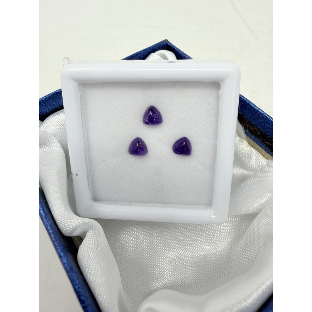 Shop LC African Amethyst Trillion 3 Pc Loose Gemstones for Jewelry Making 5319
